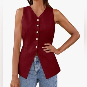 Missguided Deep Red Sleeveless Vest